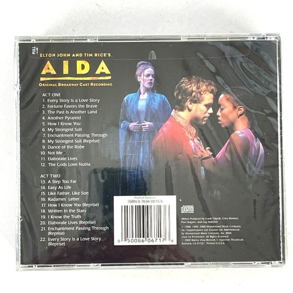 Aida Original Broadway Cast Recording CD 2000 Elton John Tim Rice Sealed - Picture 3 of 4
